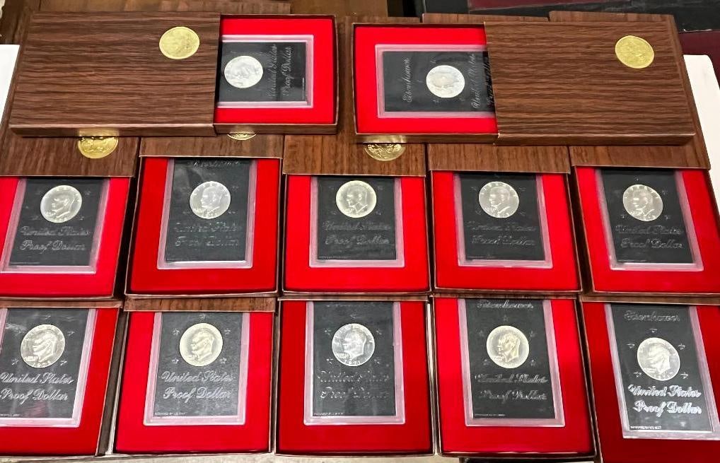 12 Eisenhower 40% Silver Proof Dollars: 12 Eisenhower 40% Silver Proof Dollars.