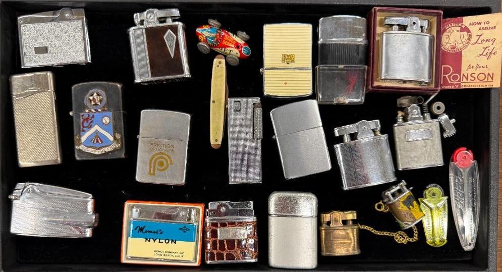 Collection of Lighters and more: Collection of Lighters and more. Approx. 22 pieces. Including Zippo, Ronson, Viscount and more.