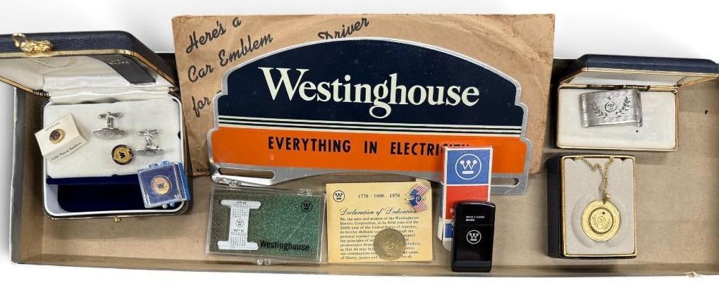 Westinghouse License Topper, Jewelry etc.: Westinghouse License Topper, Jewelry etc. 10 pieces.