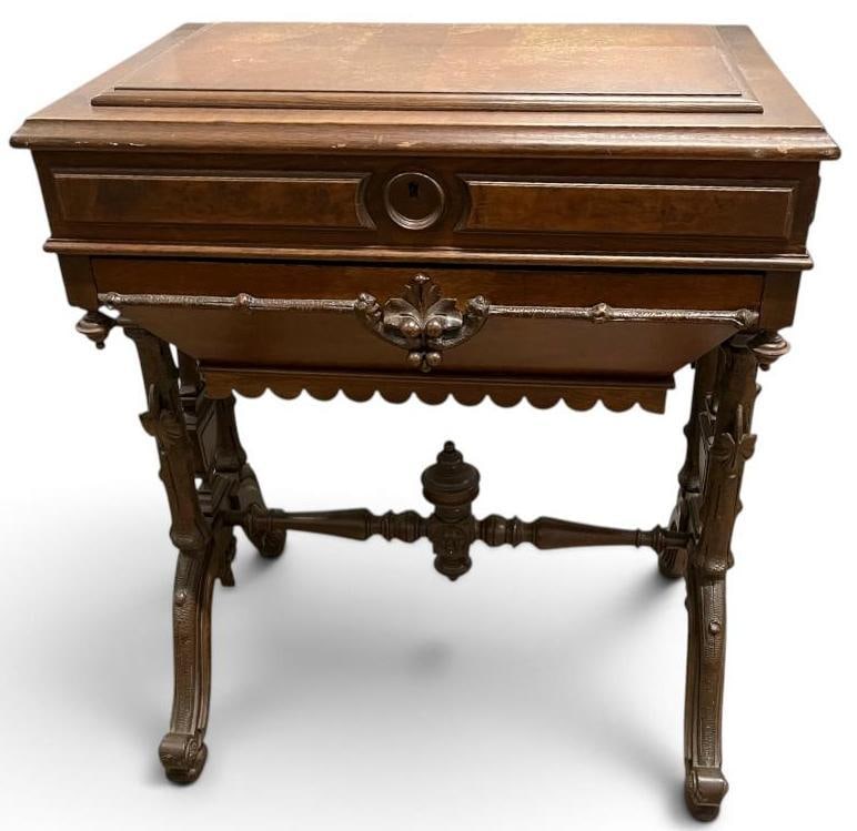 Victorian Walnut Sewing Stand (1 of 7)