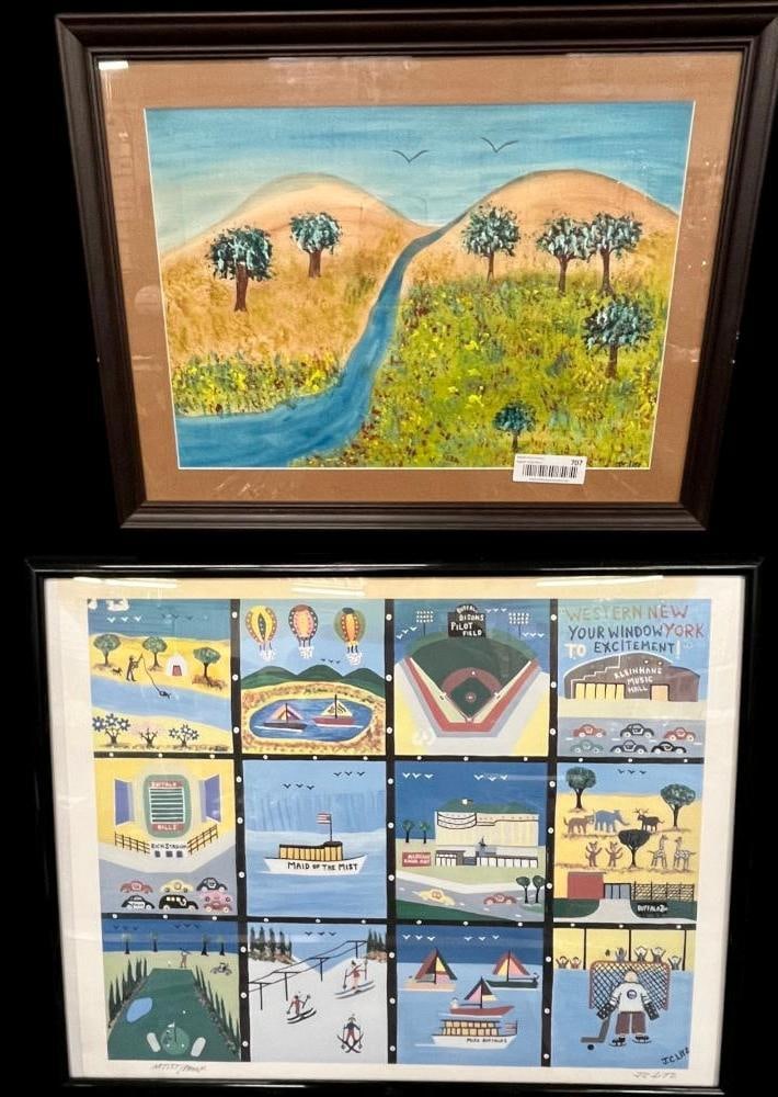 J.C. Litz painting and Print: J.C. Litz painting and Print. 2 pieces. Print is a signed artist proof, frame approx. 29 x 23 inches.
