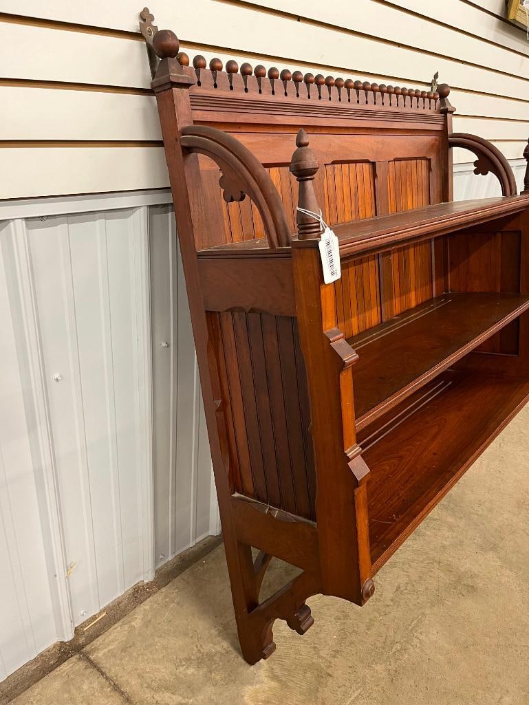 Gothic Walnut wall mounted open shelf - 2