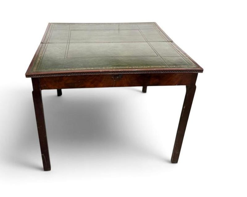 Mahogany flip top table: Mahogany flip top table. Closed approx. 36 x 18 x 29 inches.