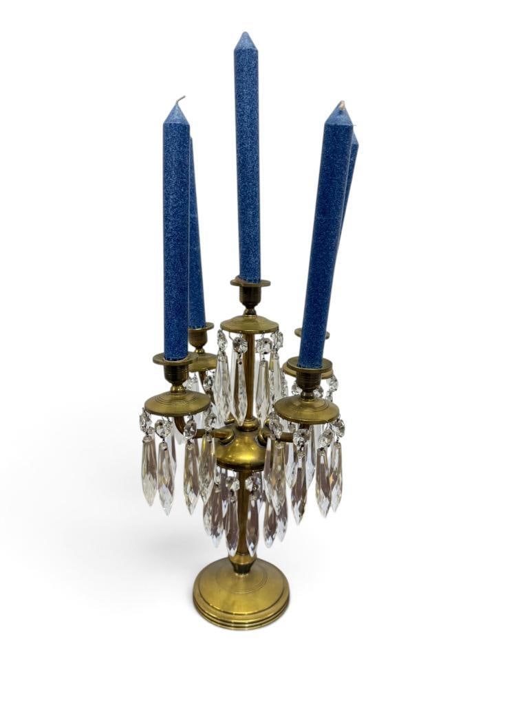 Brass and Crystal candelabra (1 of 4)