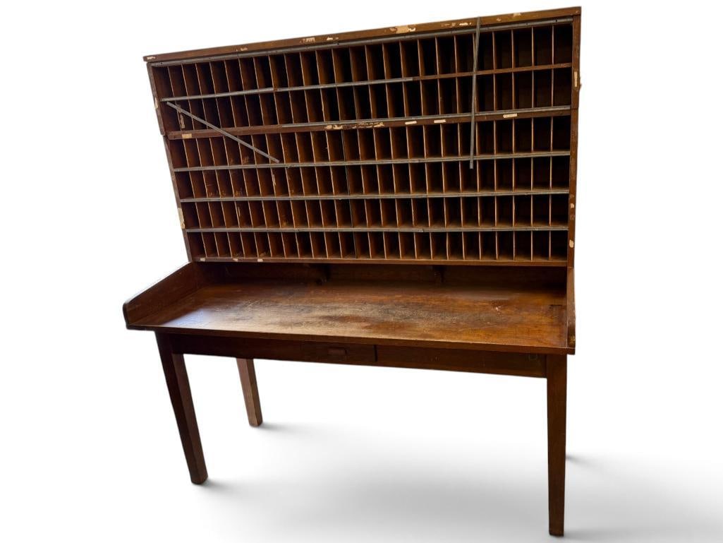 Oak Post Office mail sorting desk - 2