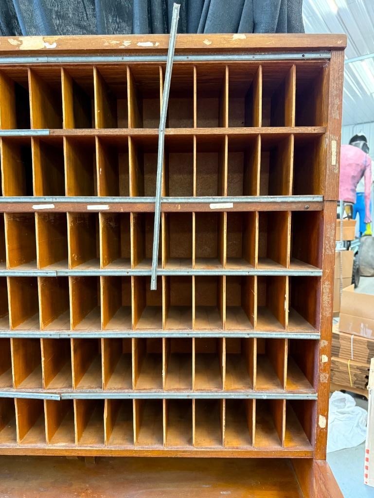 Oak Post Office mail sorting desk - 4