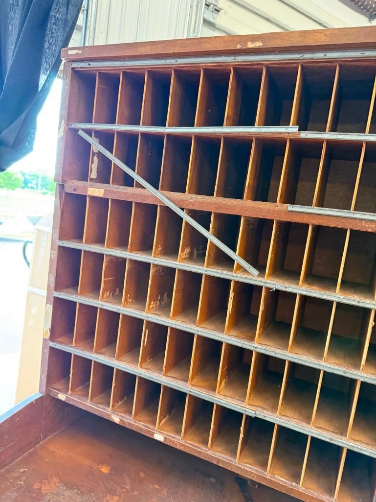 Oak Post Office mail sorting desk - 5