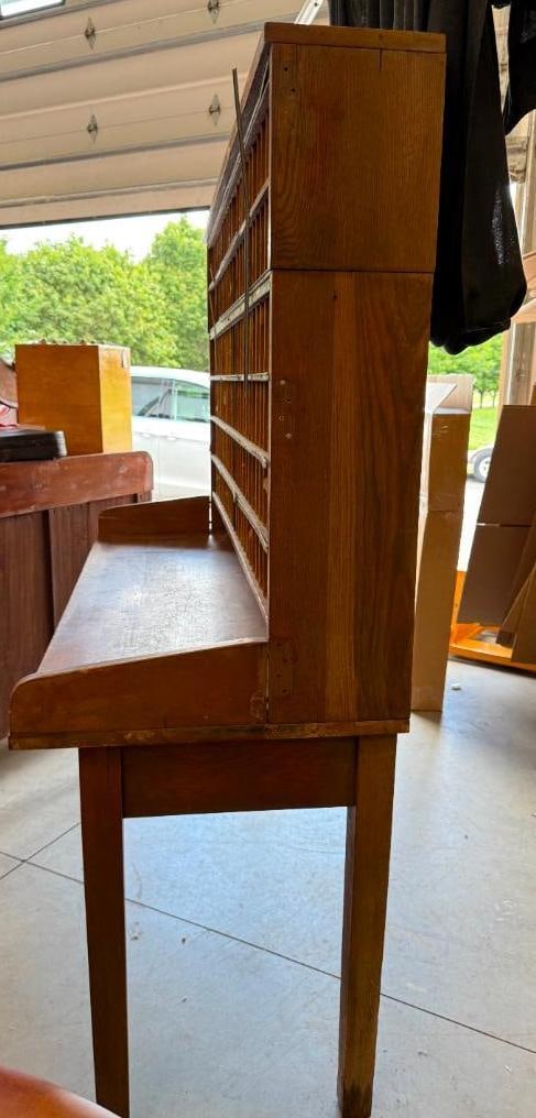 Oak Post Office mail sorting desk - 6