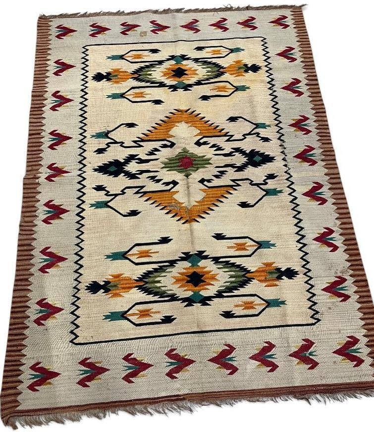 Native American rug with geometric patterns (1 of 12)