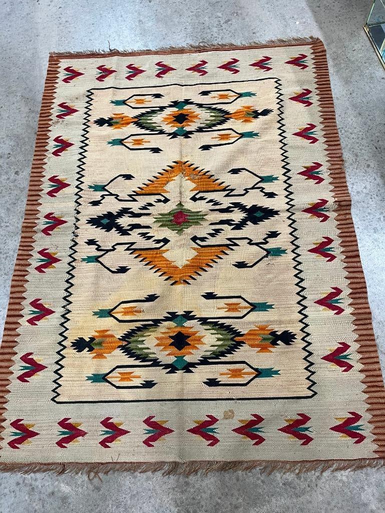 Native American rug with geometric patterns - 2