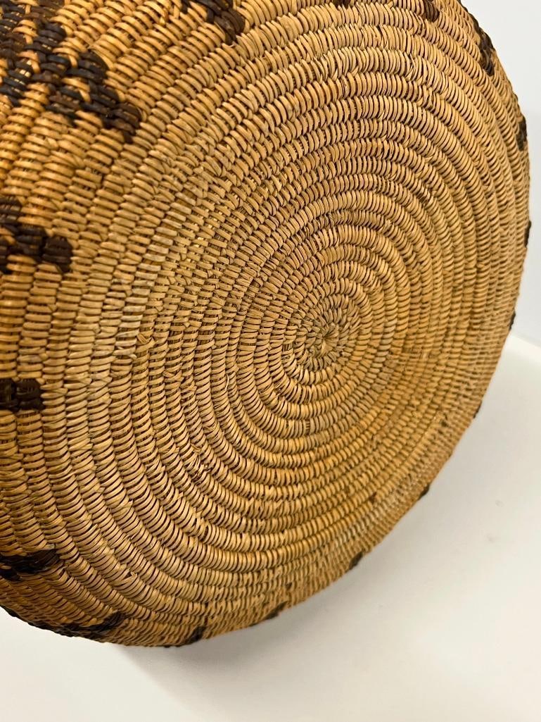 Native American coiled Basket with geometric pattern - 3