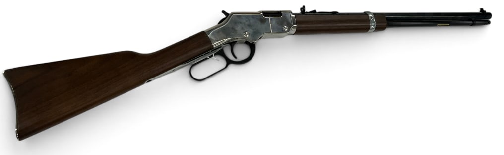 Henry Repeating Arms .22 Magnum Lever Action Rifle: Henry Repeating Arms .22 Magnum Model H004SM Lever Action Rifle. Octagon barrel. Overall length approx. 39 inches. Serial # SB004899M.