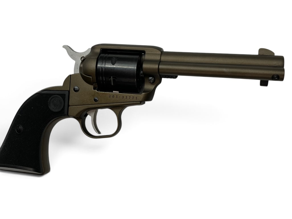 Ruger Wrangler .22LR revolver: New Ruger Wrangler .22LR revolver. 4 5/8 inch barrel. Serial # 205-35771.