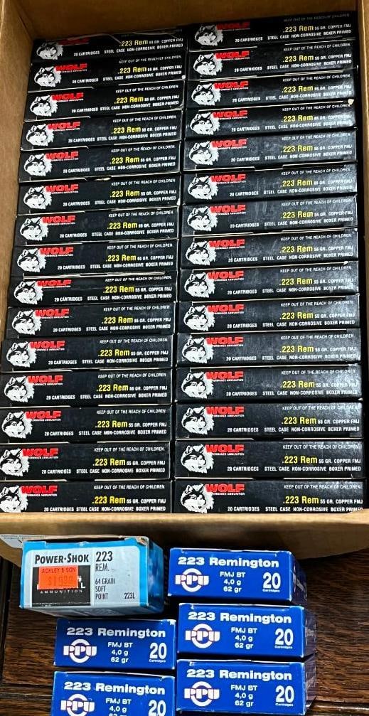 .223 Remington Cartridges / Ammunition: .223 Remington Cartridges / Ammunition. Approx. 700 rounds.
