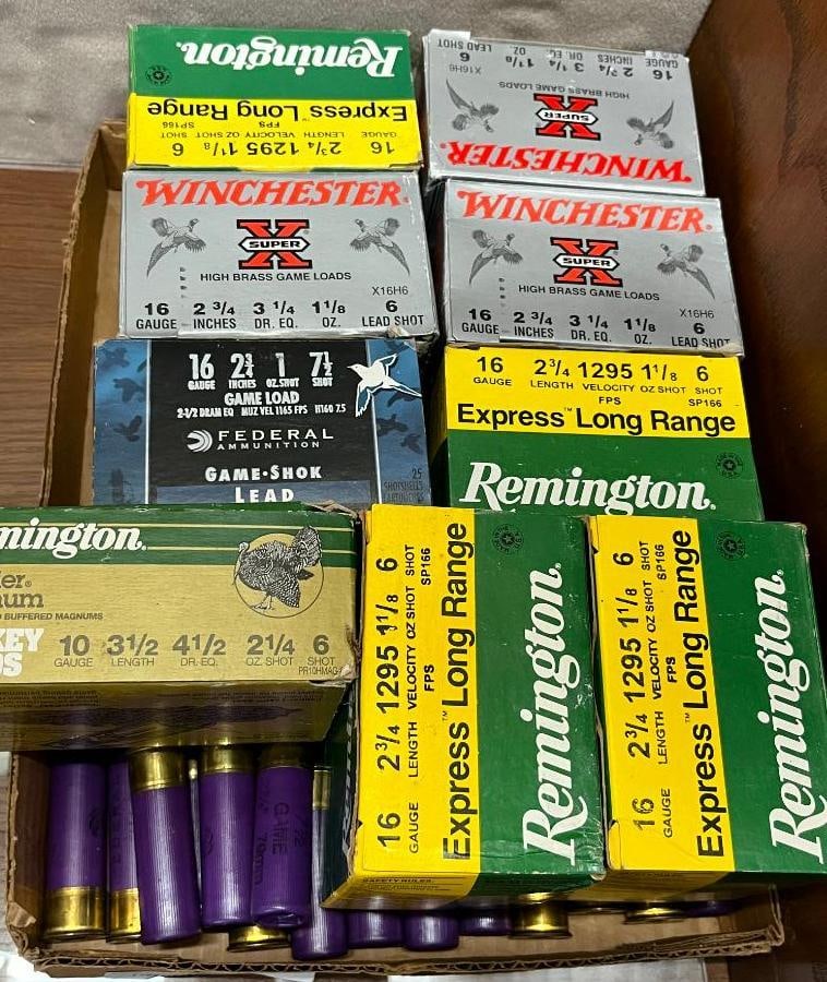 16 Gauge Shotgun Shells / Ammunition: 16 Gauge Shotgun Shells / Ammunition. 10 - 10 Gauge rounds. Over 200 16 gauge rounds. Including Remington, Winchester and Federal.