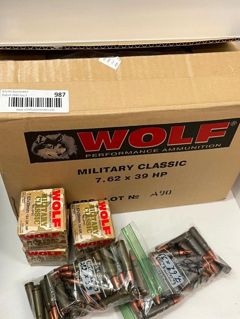 Wolf Military Classic 7.62 x 39mm rifle ammunition: Wolf Military Classic 7.62 x 39mm rifle ammunition. Over 1000 rounds.