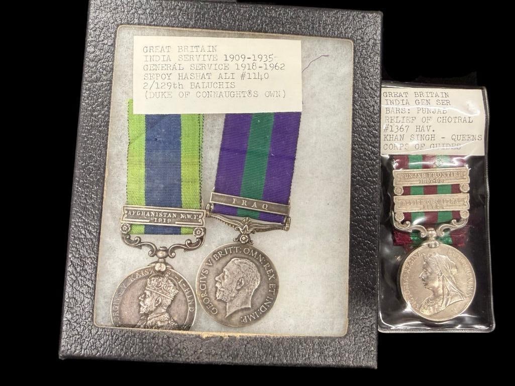 3 Great Britain India Military Medals: 3 Great Britain India General Service Military Medals.