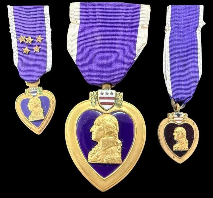 3 U.S. Purple Heart Medals (1 of 2)