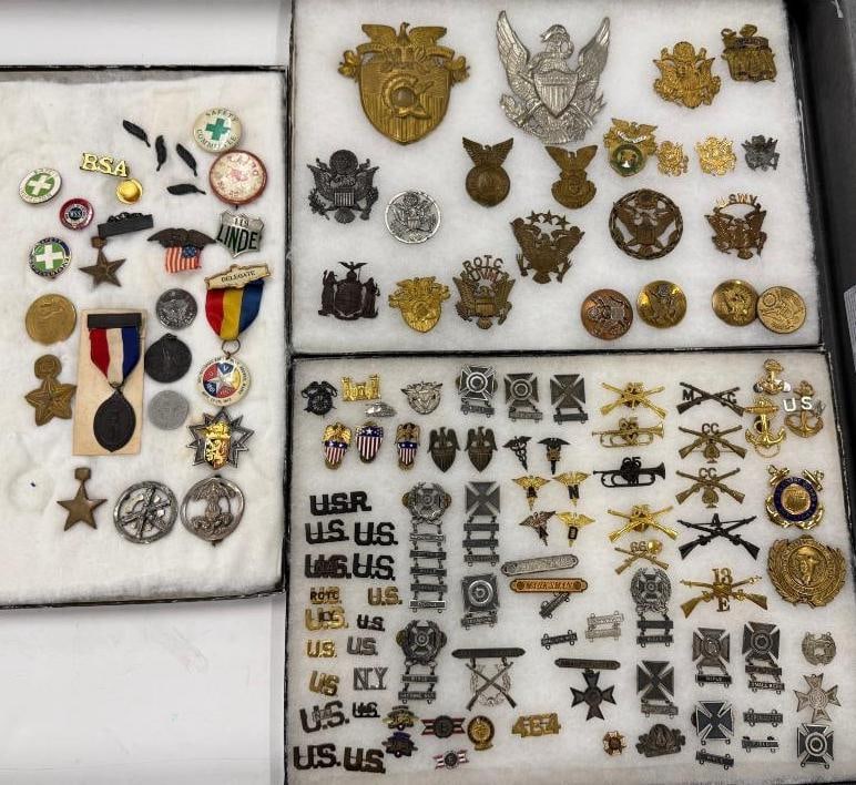 Collection of U.S. Military Hat Badges, Pins and more (1 of 9)