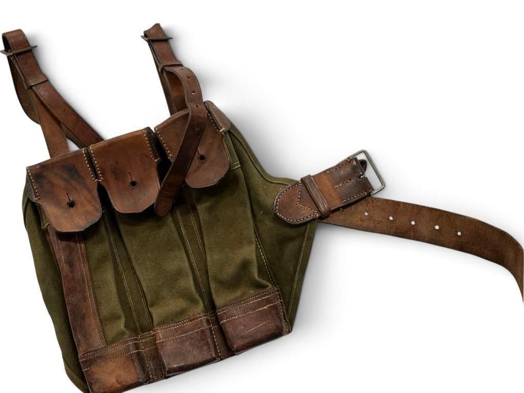 Vietnam Viet Minh PPSH-43 Chest Rig: Vietnam Viet Minh canvas web & leather PPSH-43 Chest Rig.