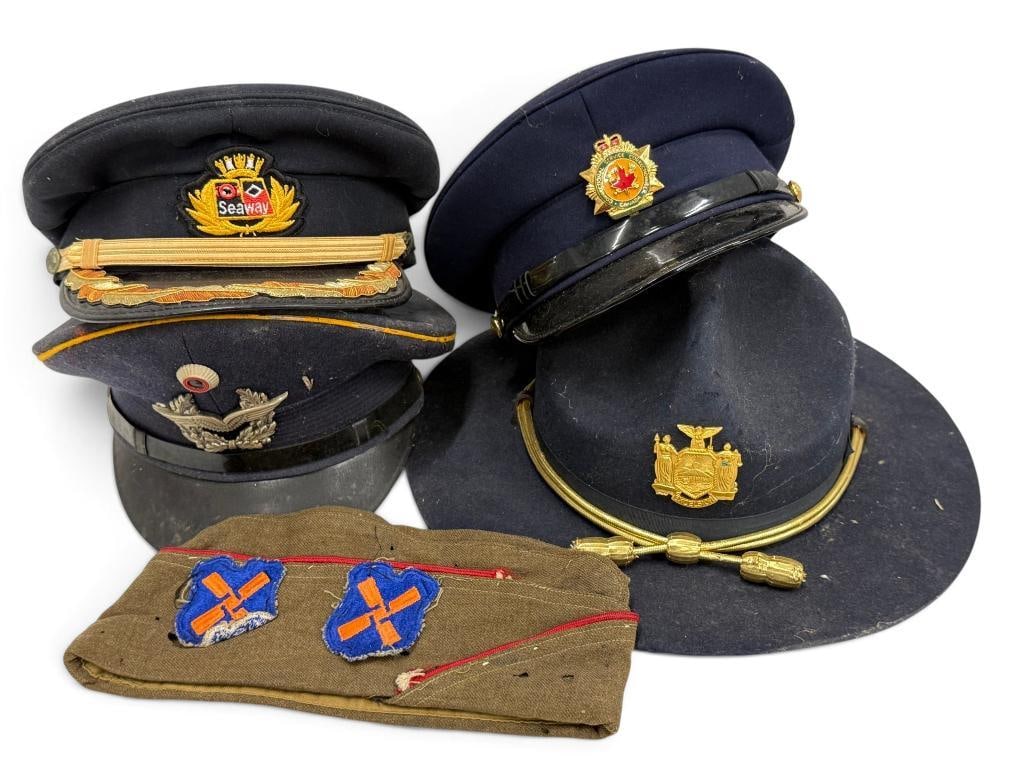 NY State Police hat, Canada caps and more: NY State Police hat, Canada caps and more. 5 pieces.