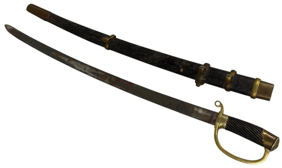 Imperial Russian M1881 Dragoon Shashka: Imperial Russian M1881 Dragoon Shashka. Marked 1916 on the blade. Sword in scabbard approx. 40 inches.