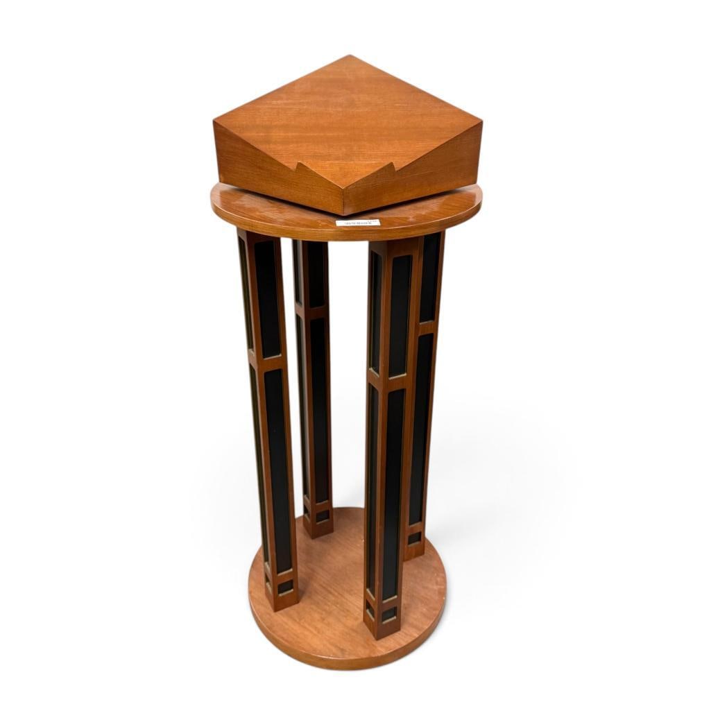 Vintage Lectern with Revolving Book Holder: Vintage Lectern with Revolving Book Holder. Approx. 48 x 19 x 19 inches.