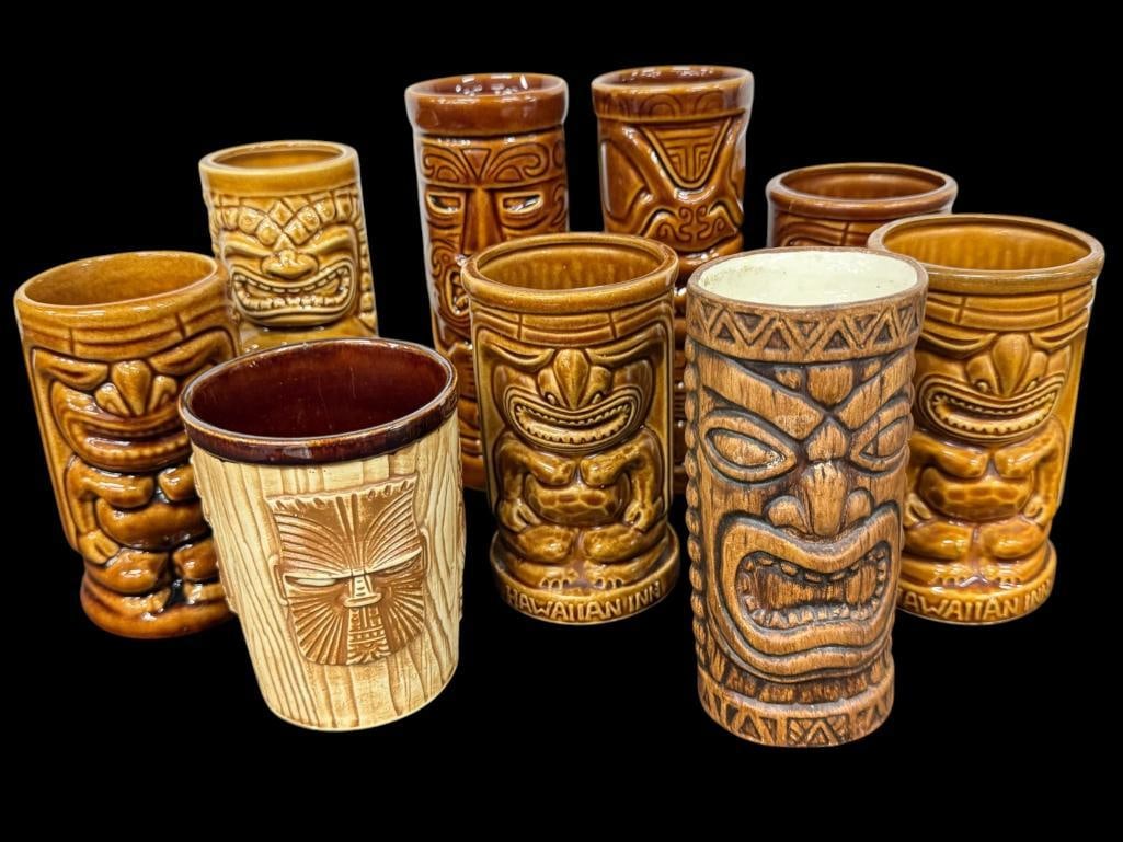 9 Tiki ceramic glasses (1 of 5)