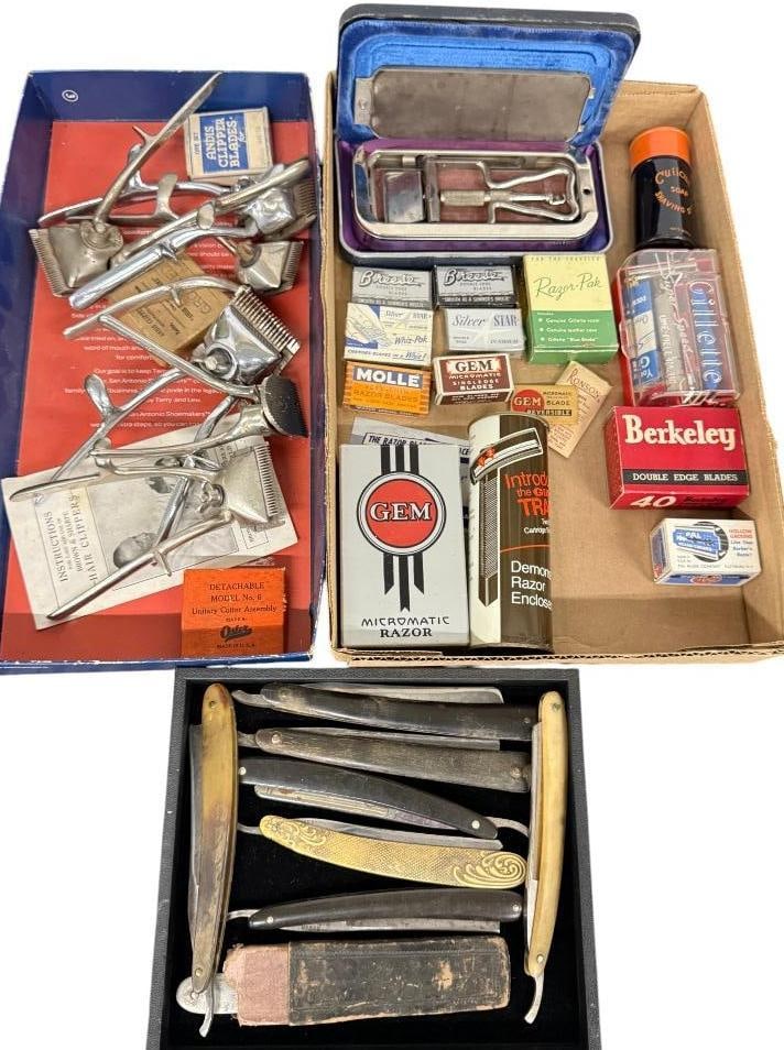 Collection of razors, clippers, straight razors etc. (1 of 5)