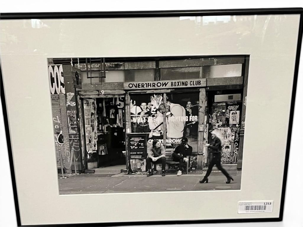 Michael J. Mulley silver gelatin photo: Michael J. Mulley silver gelatin photo of Overthrow Boxing Club, NYC. Mulley is a local Buffalo NY artist. Approx. 13 x 10 inches. Frame approx. 20 x 16 inches.