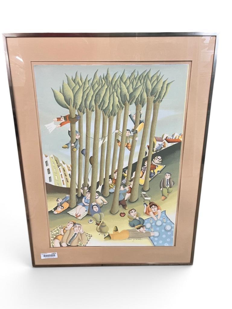 Yuval Mahler signed and numbered print: Yuval Mahler signed and numbered 79/300 print. Approx. 27 x 19 inches. Frame approx. 36 x 27 inches.