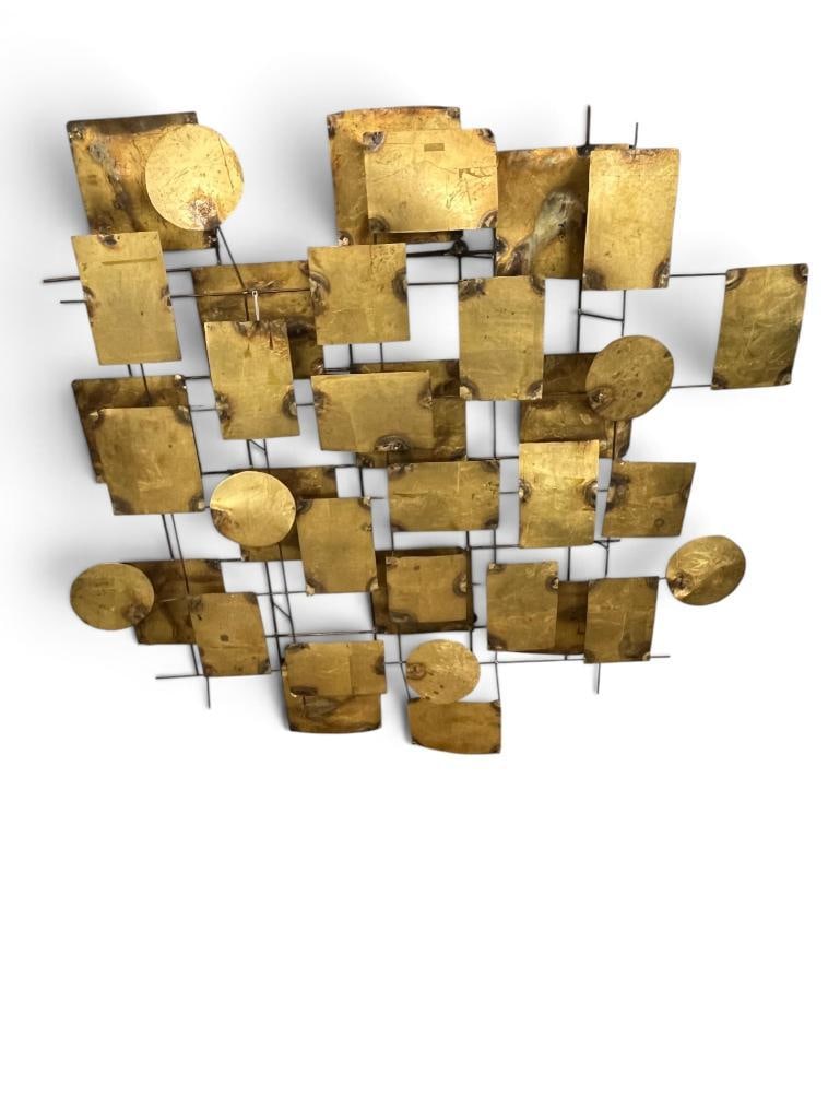 Brass Brutalist art sculpture (1 of 3)
