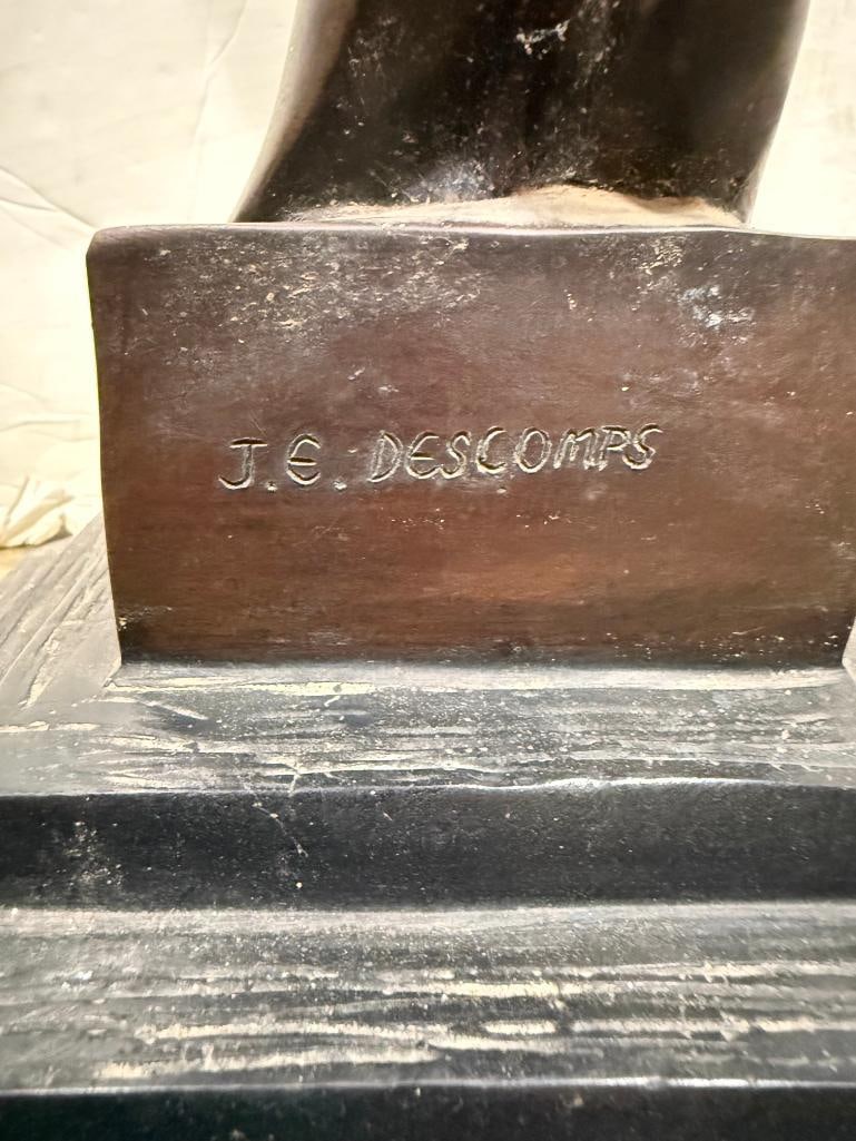 J.E. Descomps signed figural bronze - 5
