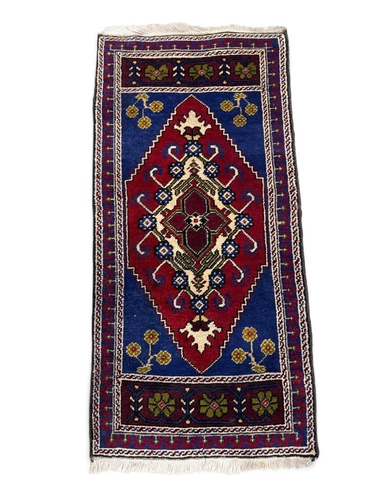 Turkish Rug: Turkish Rug. Approx. 42 x 20 inches. Includes paperwork.