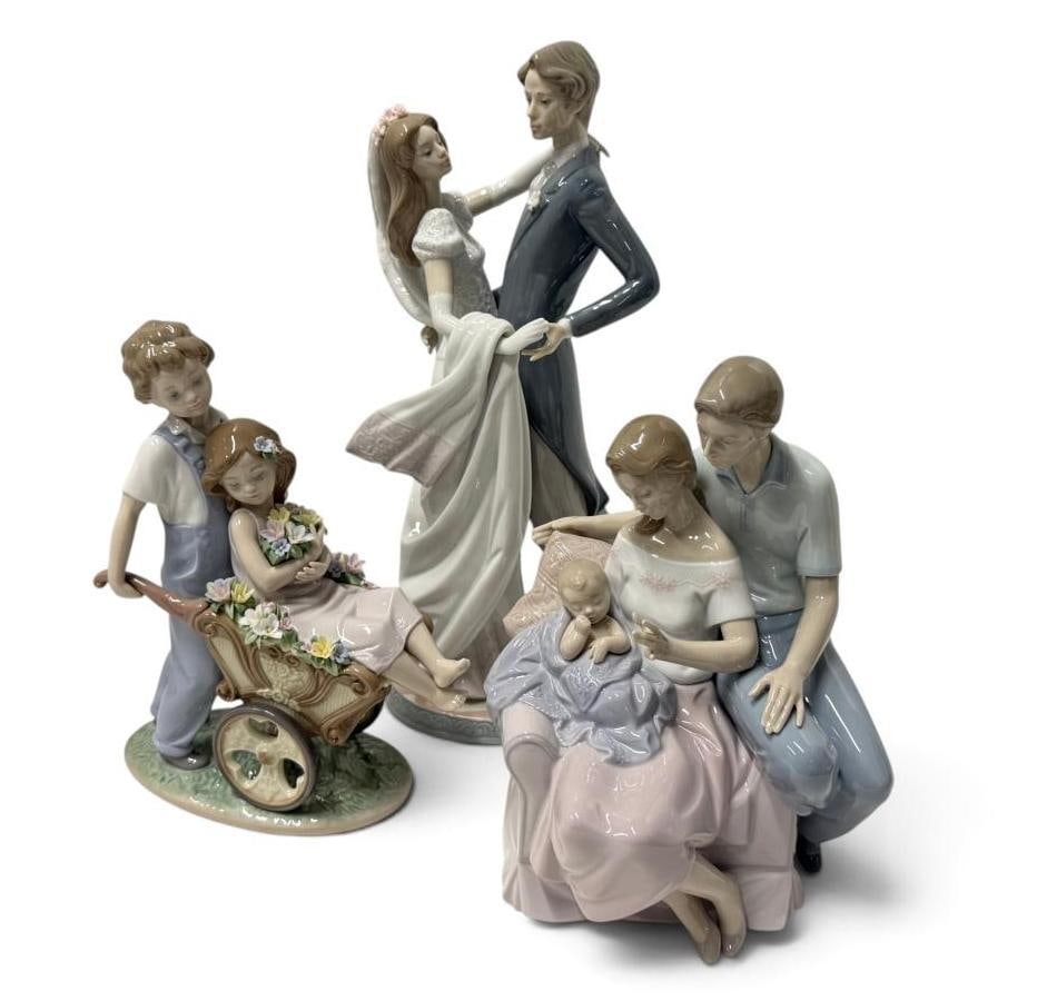 3 Lladro Figures: 3 Lladro Figures. Including A Circle of Love, I Love You Truly and The Prettiest of All. Truly Box approx. 17 x 11 x 9 inches.