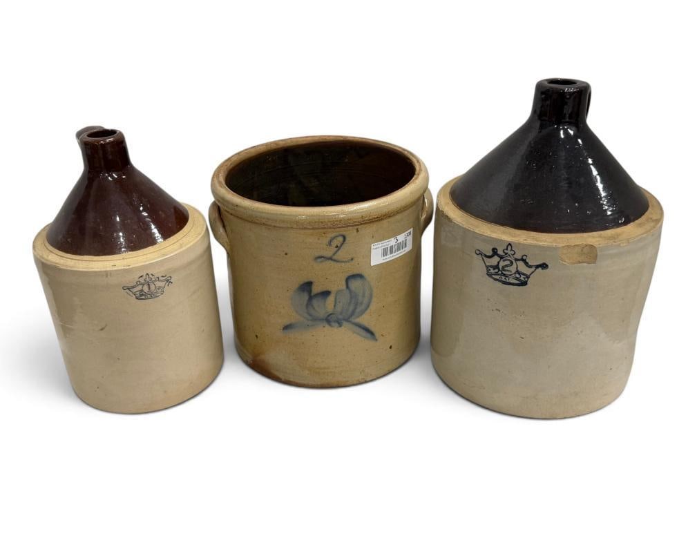 Stoneware jugs and crock (1 of 5)