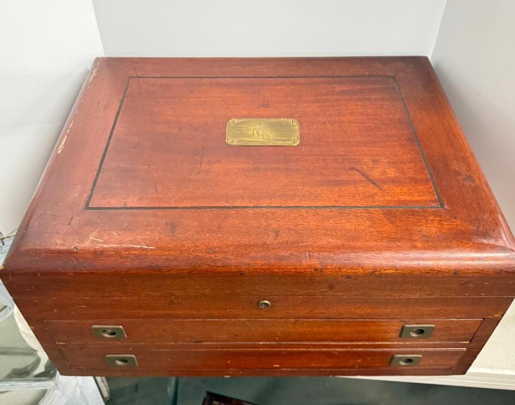 2 Antique Flatware chests - 5