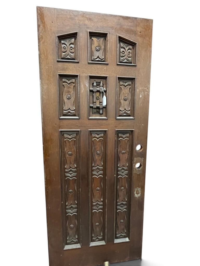 Walnut Relief Carved Door: Walnut Relief Carved Door. Approx. 80.5 x 32 inches.