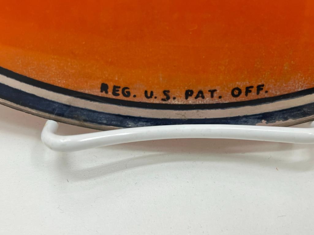 2 Gulf reverse painted glass pump globe inserts - 2