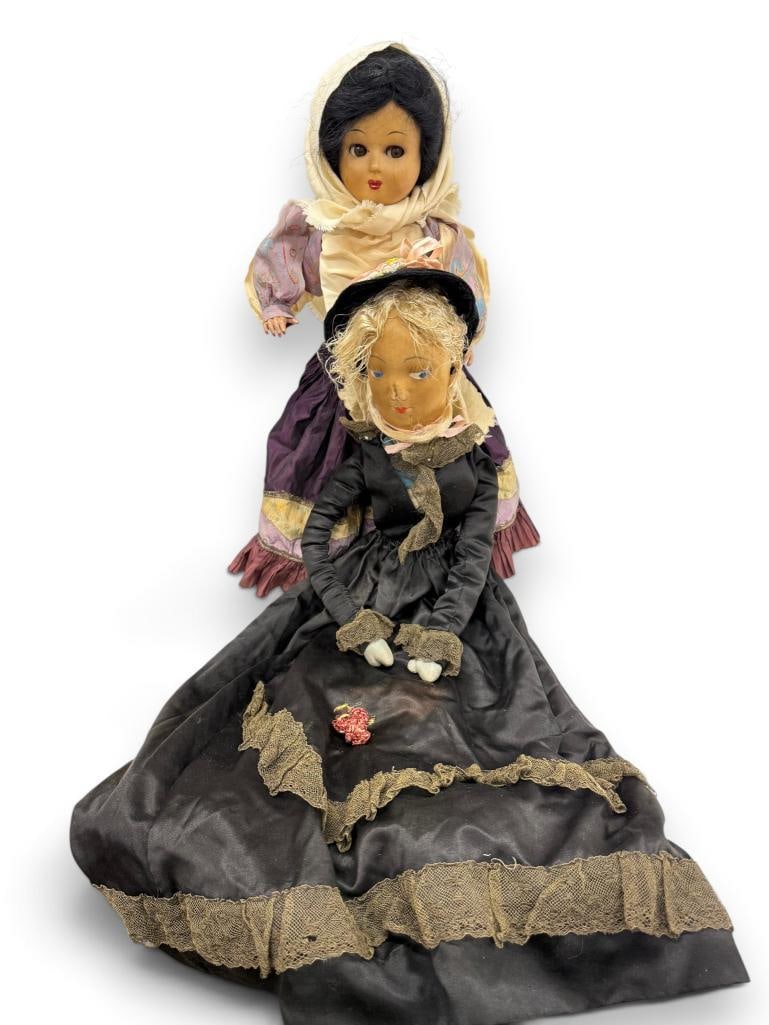 French Boudoir Doll and Flirty Eye doll: French Boudoir Doll and Flirty Eye doll. 2 pieces. Boudoir doll approx. 28 inches.