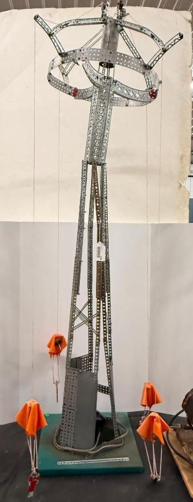 Gilbert Erector Set Parachute Jump: Gilbert Erector Set Parachute Jump. Approx. 68 x 20 x 20 inches.