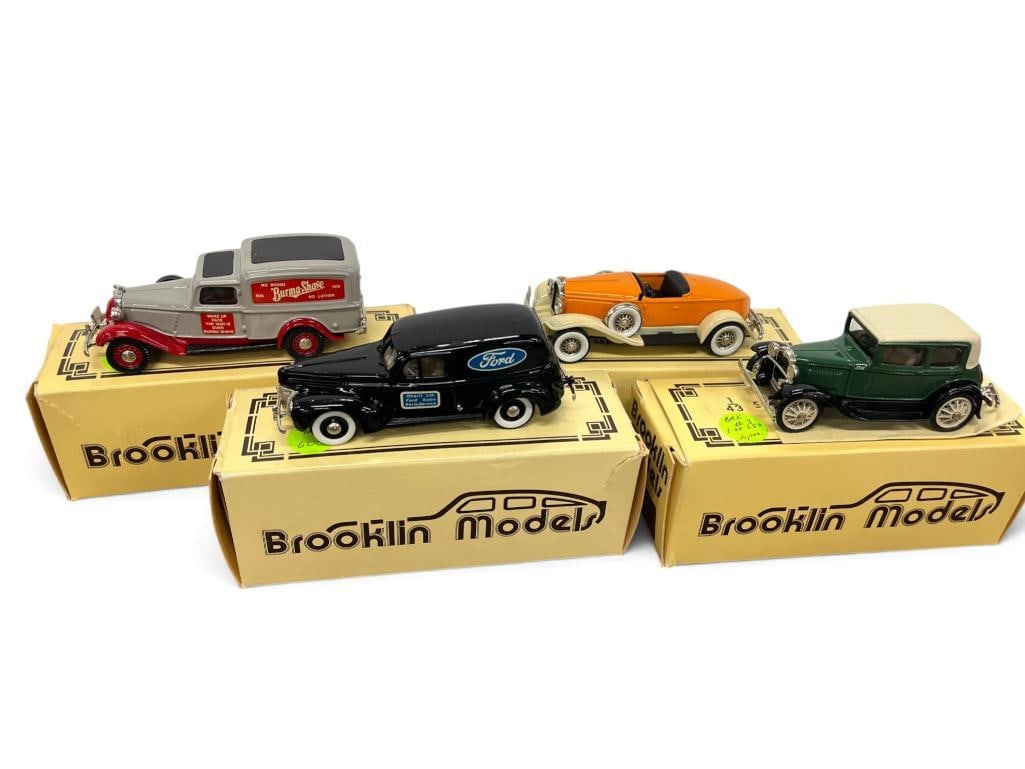 4 Booklin Metal Automobile Models: 4 Booklin Metal Automobile Models. Made in England.