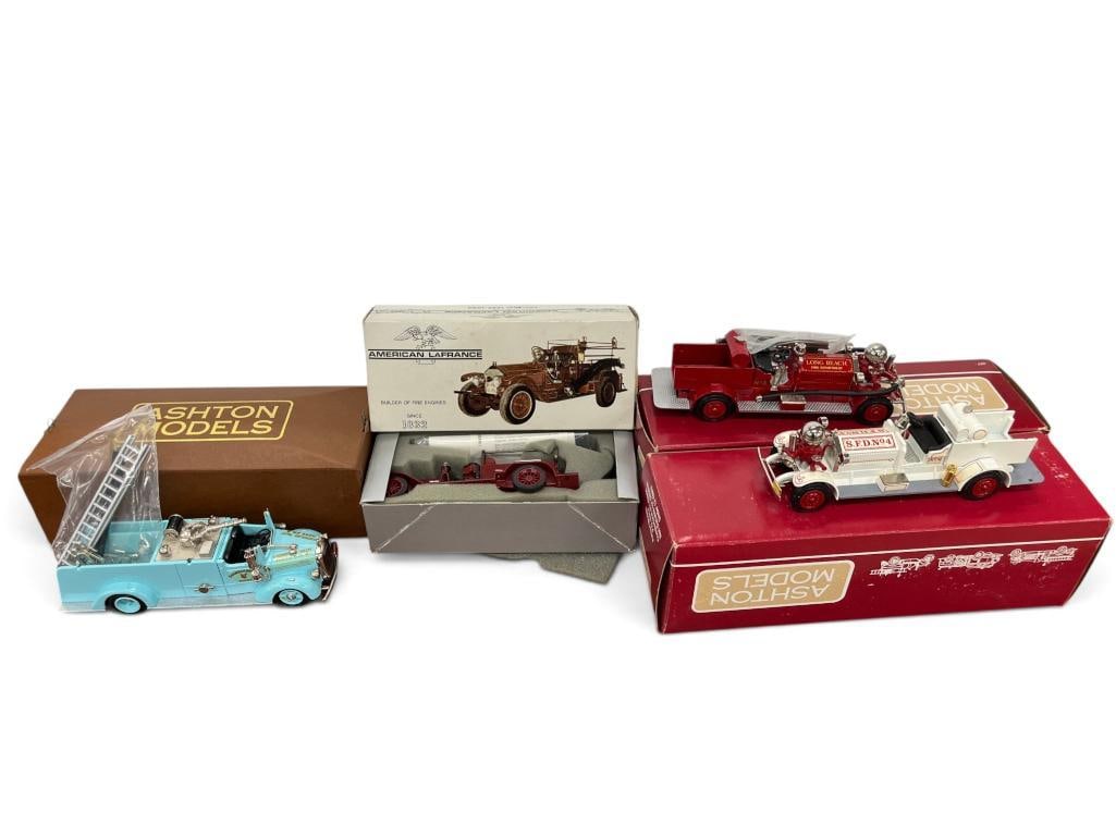 Ashton and American LaFrance Fire Truck Models: Ashton and American LaFrance Fire Truck Models. 4 pieces.