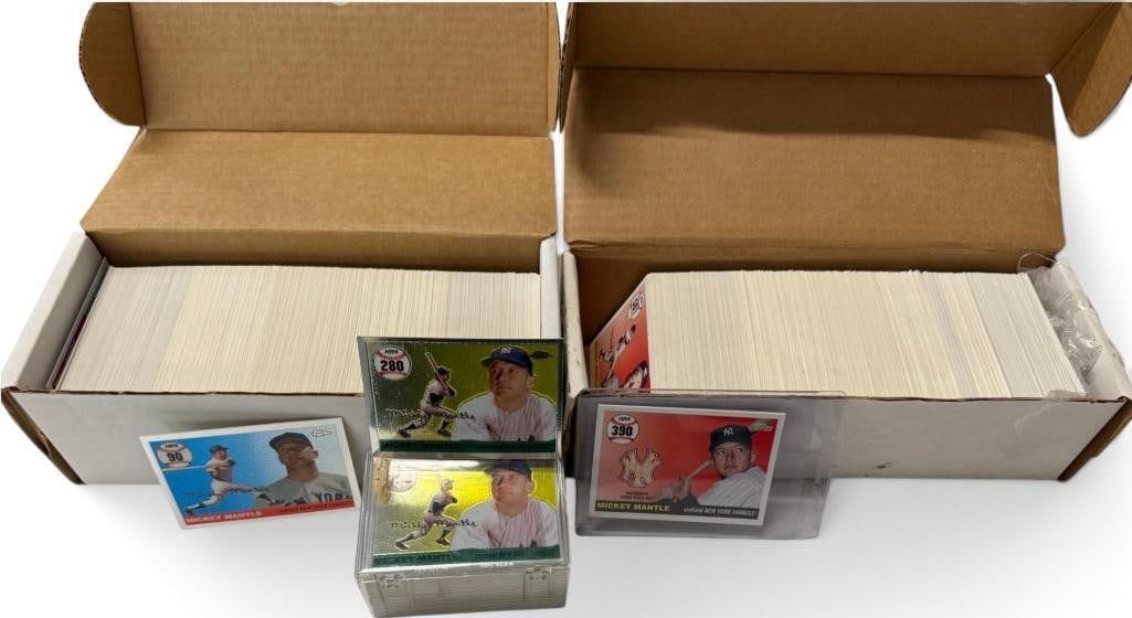 2006-2008 Mickey Mantle Home Run History: 2006-2008 Mickey Mantle Home Run History. 2 complete sets, Chromes and Game used. Game used 4 of 7.