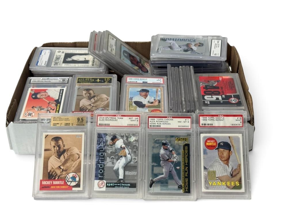 Over 80 Graded Yankees Baseball cards: Over 80 Graded Yankees Baseball cards. Mantle, Jeter, A-Rod.
