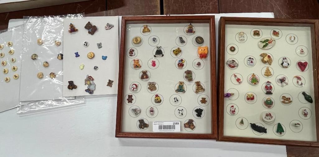 Collection of Buttons: Collection of Buttons,including Christmas, Bears, Gnomes and more..