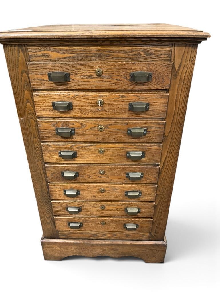 8 Drawer Oak Watchmakers cabinet (1 of 5)