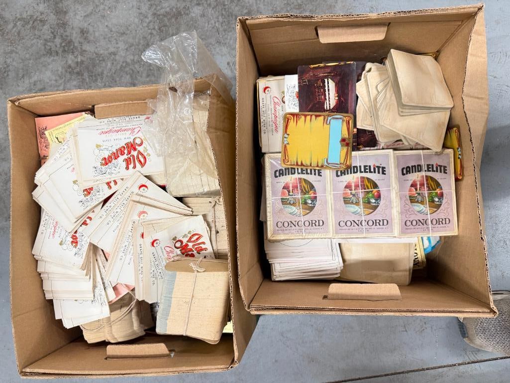 Large group of unused wine labels (1 of 6)