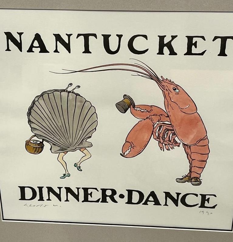 Nantucket Dinner Dance signed and dated lithograph - 2