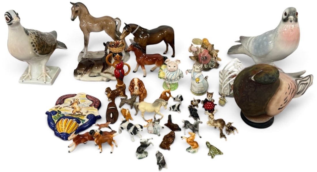 Group of Animal figures, dogs, cats horses, etc.  (1 of 10)